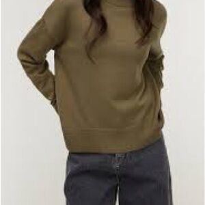 OAK + FORT Olive Green Turtleneck